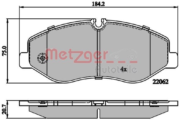 METZGER 1170895 Bremsbelagsatz, Scheibenbremse