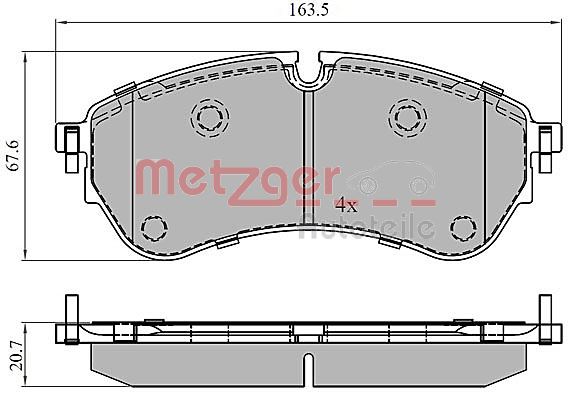 METZGER 1170906 GREENPARTS Bremsbelagsatz, Scheibenbremse