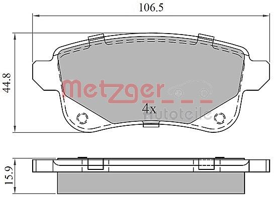 METZGER 1170909 GREENPARTS Bremsbelagsatz, Scheibenbremse