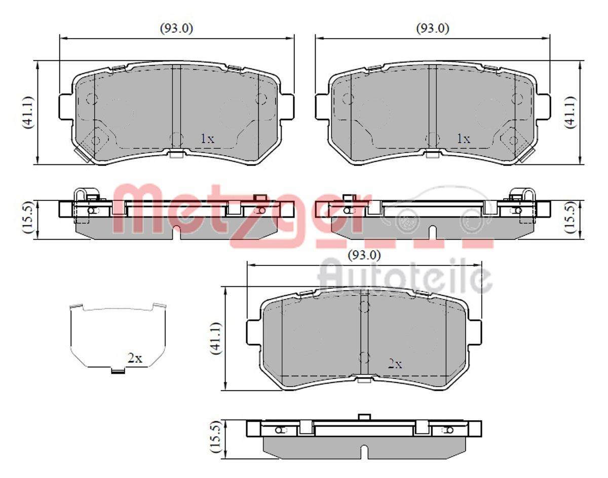 METZGER 1170912 GREENPARTS Bremsbelagsatz, Scheibenbremse