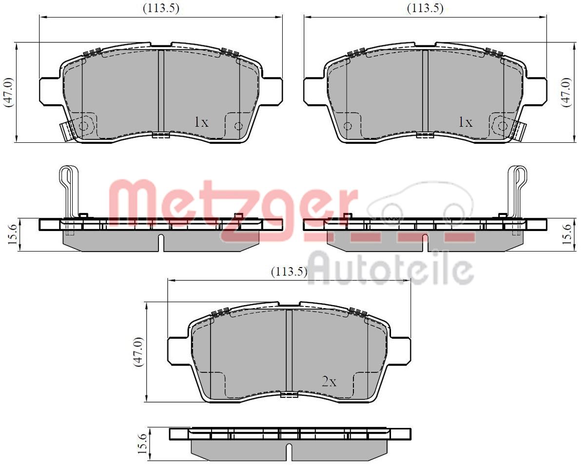 METZGER 1170917 GREENPARTS Bremsbelagsatz, Scheibenbremse