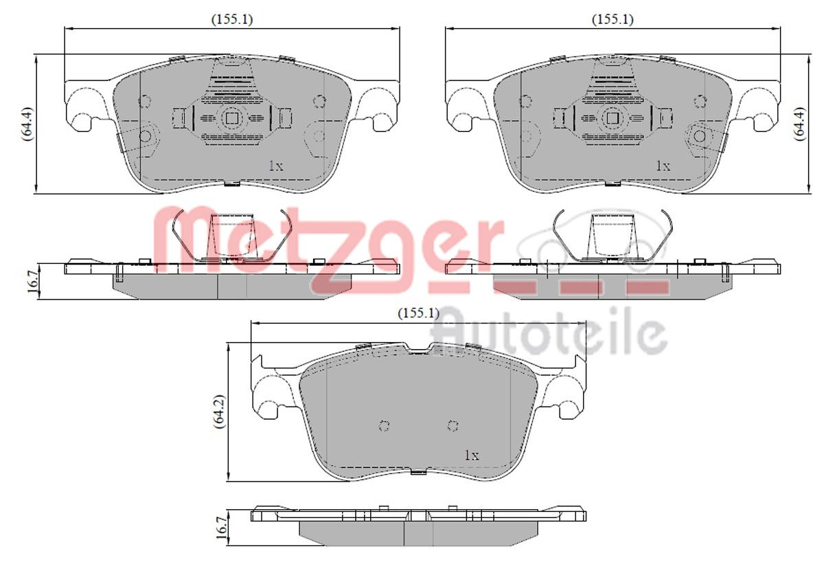 METZGER 1170919 GREENPARTS Bremsbelagsatz, Scheibenbremse