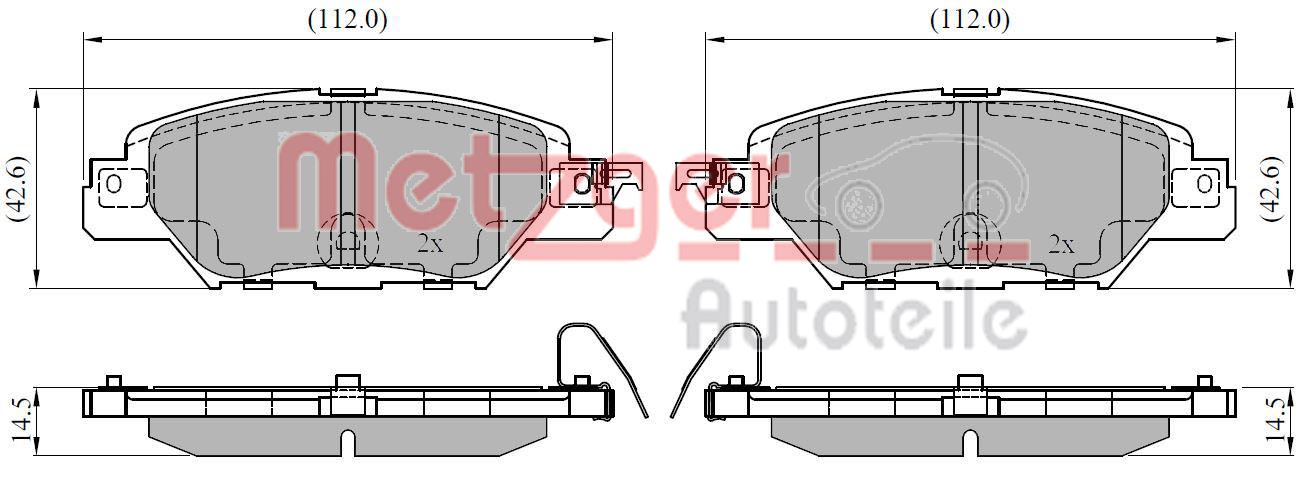 METZGER 1170920 Bremsbelagsatz, Scheibenbremse