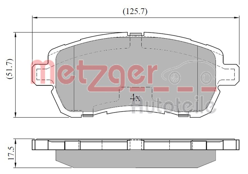 METZGER 1170922 Bremsbelagsatz, Scheibenbremse