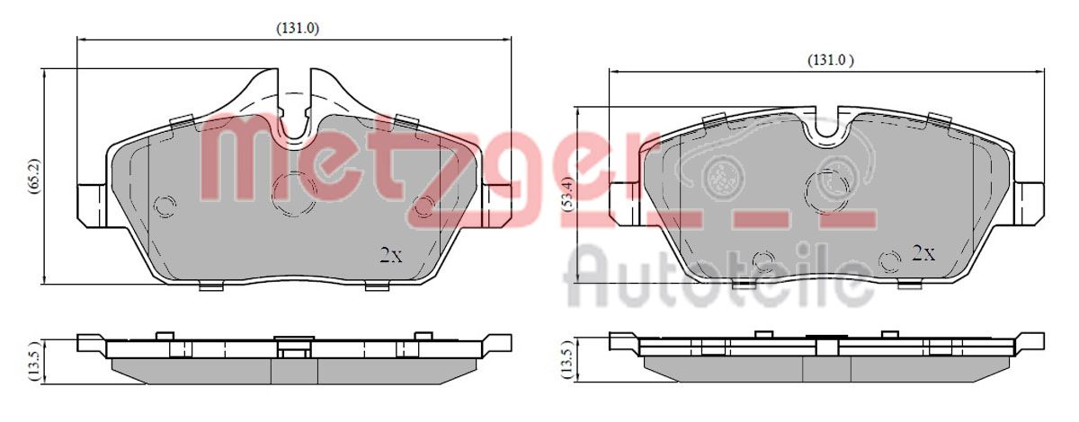 METZGER 1170926 GREENPARTS Bremsbelagsatz, Scheibenbremse