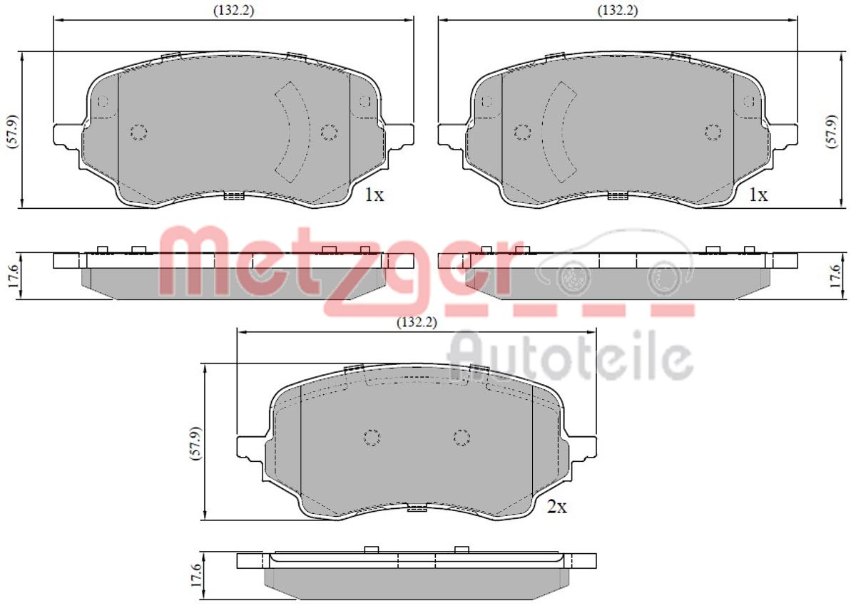 METZGER 1170927 GREENPARTS Bremsbelagsatz, Scheibenbremse