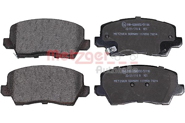 METZGER 1170930 Bremsbelagsatz, Scheibenbremse