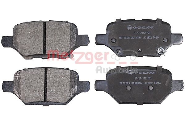 METZGER 1170932 Bremsbelagsatz, Scheibenbremse