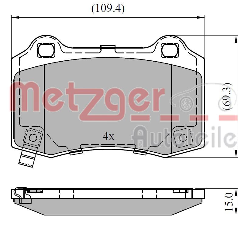 METZGER 1170964 GREENPARTS Bremsbelagsatz, Scheibenbremse