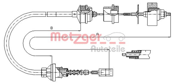 METZGER 1172.3 Seilzug, Kupplungsbetätigung