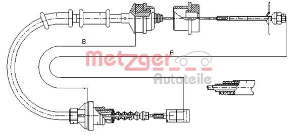 METZGER 1172.5 Seilzug, Kupplungsbetätigung