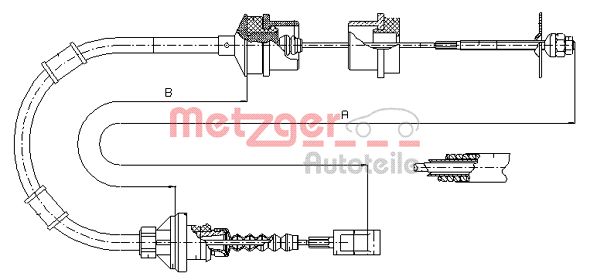 METZGER 1172.7 Seilzug, Kupplungsbetätigung