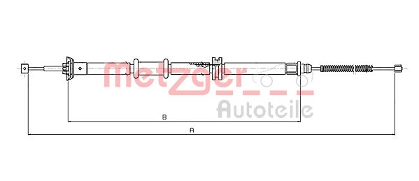 METZGER 12.0733 Seilzug, Feststellbremse