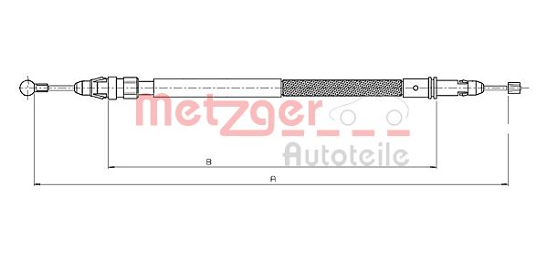 METZGER 12.0744 Seilzug, Feststellbremse