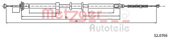 METZGER 12.0766 Seilzug, Feststellbremse