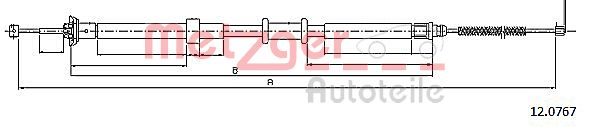 METZGER 12.0767 Seilzug, Feststellbremse