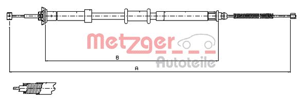 METZGER 12.0701 Seilzug, Feststellbremse