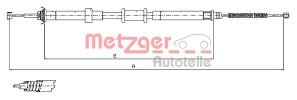 METZGER 12.0702 Seilzug, Feststellbremse