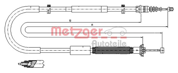 METZGER 12.0703 Seilzug, Feststellbremse
