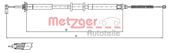METZGER 12.0704 Seilzug, Feststellbremse