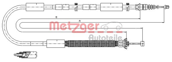 METZGER 12.0706 Seilzug, Feststellbremse