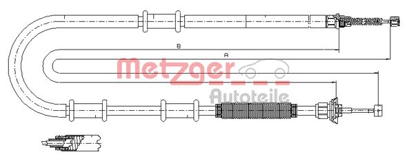 METZGER 12.0707 Seilzug, Feststellbremse