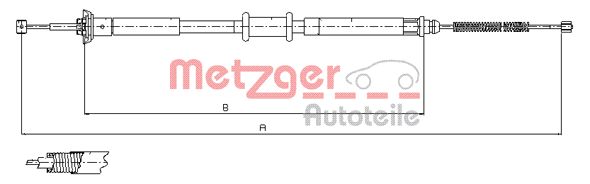 METZGER 12.0715 Seilzug, Feststellbremse