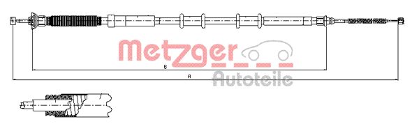 METZGER 12.0716 Seilzug, Feststellbremse