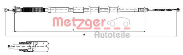 METZGER 12.0717 Seilzug, Feststellbremse