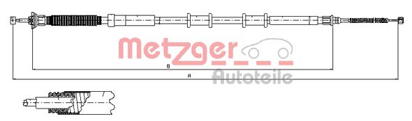 METZGER 12.0718 Seilzug, Feststellbremse