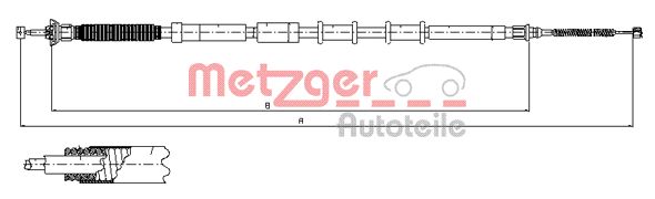 METZGER 12.0719 Seilzug, Feststellbremse