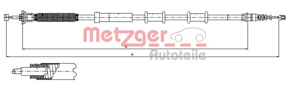 METZGER 12.0720 Seilzug, Feststellbremse