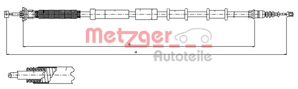 METZGER 12.0721 Seilzug, Feststellbremse