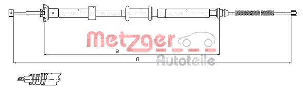 METZGER 12.0724 Seilzug, Feststellbremse