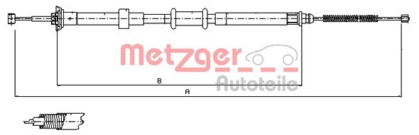 METZGER 12.0725 Seilzug, Feststellbremse