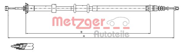METZGER 12.0726 Seilzug, Feststellbremse