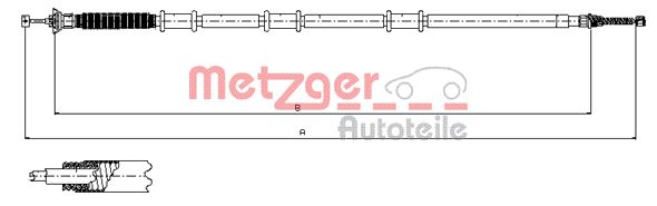 METZGER 12.0735 Seilzug, Feststellbremse