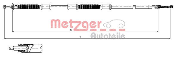 METZGER 12.0736 Seilzug, Feststellbremse