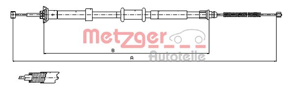 METZGER 12.0764 Seilzug, Feststellbremse