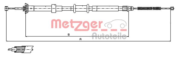 METZGER 12.0765 Seilzug, Feststellbremse