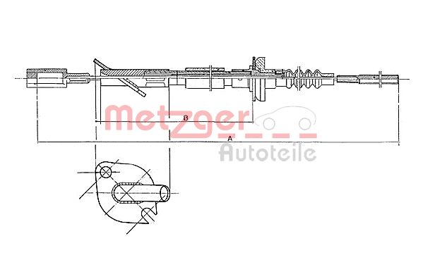 METZGER 1402.2 Seilzug, Kupplungsbetätigung