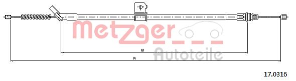 METZGER 17.0316 Seilzug, Feststellbremse