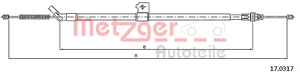 METZGER 17.0317 Seilzug, Feststellbremse