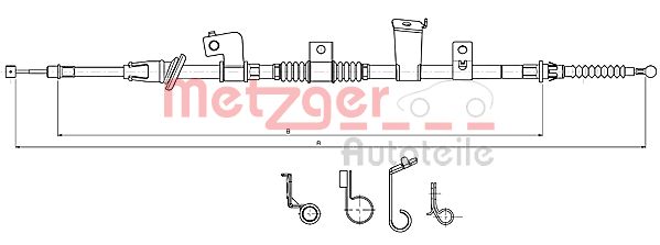 METZGER 17.2301 Seilzug, Feststellbremse