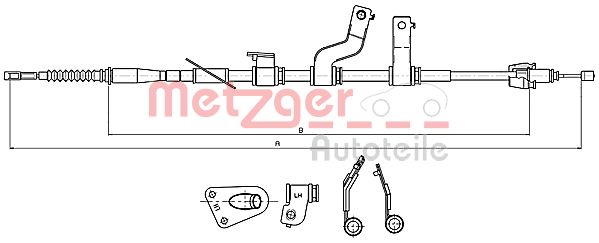 METZGER 17.2579 Seilzug, Feststellbremse