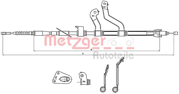 METZGER 17.2580 Seilzug, Feststellbremse
