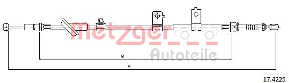 METZGER 17.4225 Seilzug, Feststellbremse