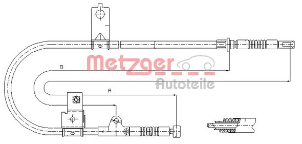 METZGER 17.0004 Seilzug, Feststellbremse