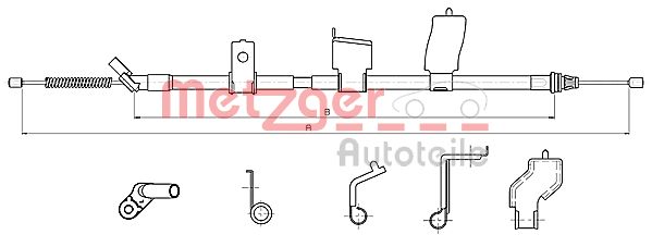 METZGER 17.0327 Seilzug, Feststellbremse
