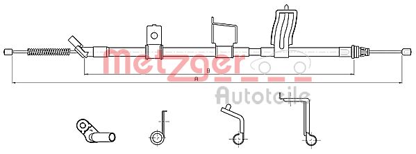 METZGER 17.0328 Seilzug, Feststellbremse